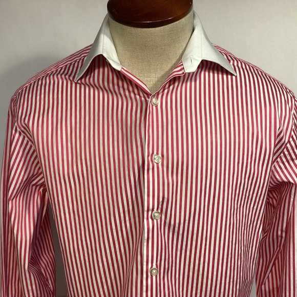 Men’s Thomas Pink slim fit button down dress shirt size 16 1/2 - Picture 2 of 9